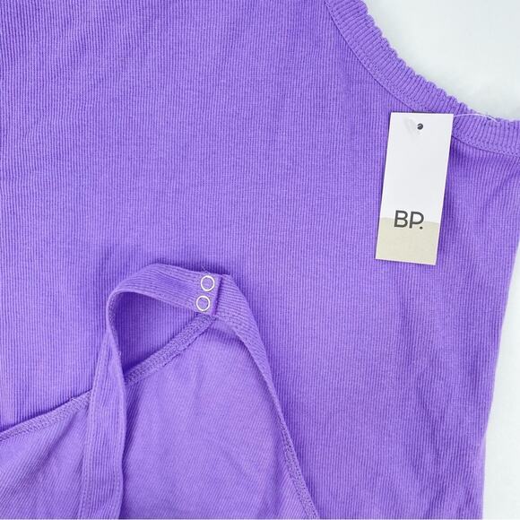 BP NORDSTROM NWT Purple Picot Trim Micro Ribbed Thong Bodysuit Plus Size 1X - Picture 6 of 10